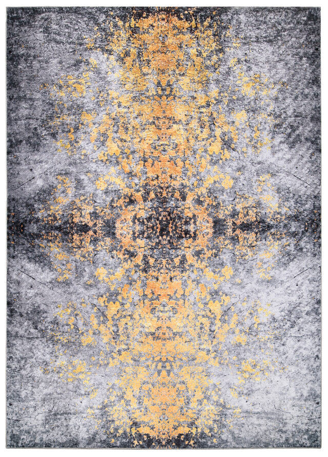 Vloerkleed Victoria Abstract Donker Grijs Oranje