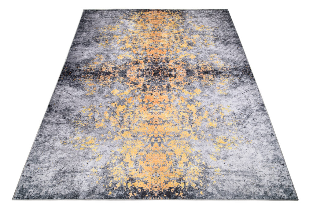 Vloerkleed Victoria Abstract Donker Grijs Oranje