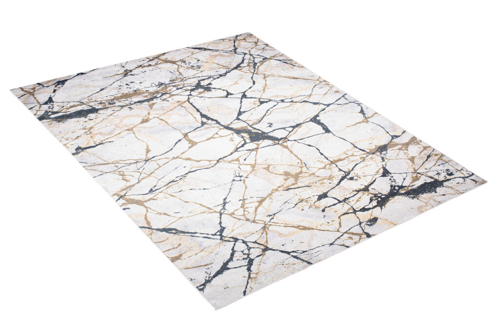 Vloerkleed Toscana Beige Gouden Zwart Marmer