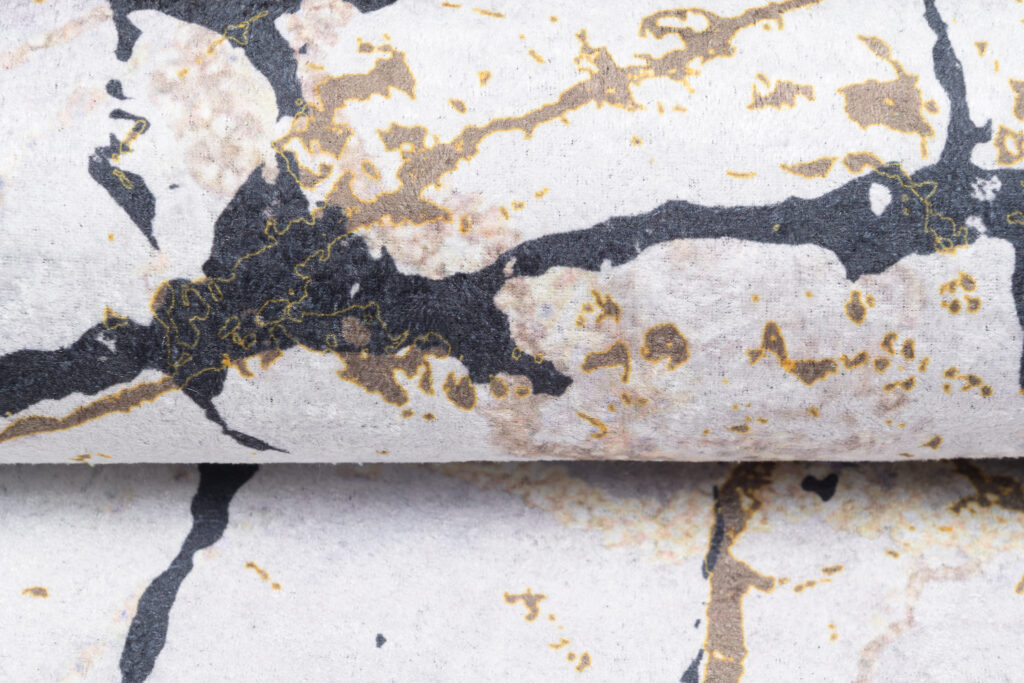 Vloerkleed Toscana Beige Gouden Zwart Marmer