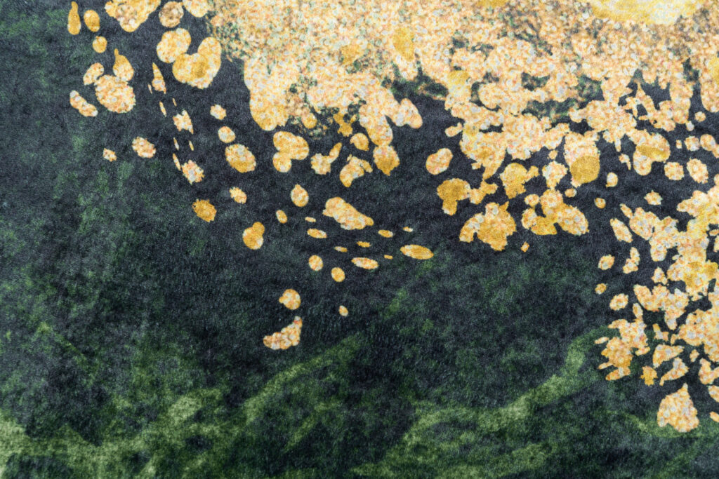Vloerkleed Toscana Kwastjes Groen Grijs Gouden