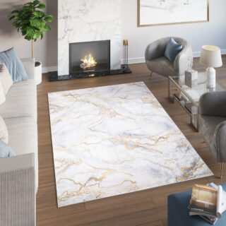 Vloerkleed Toscana Glamour Grijs Gouden Marmer