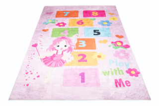 Vloerkleed Emma Kinderkamer Roze Fairy Hinkelen Antislip