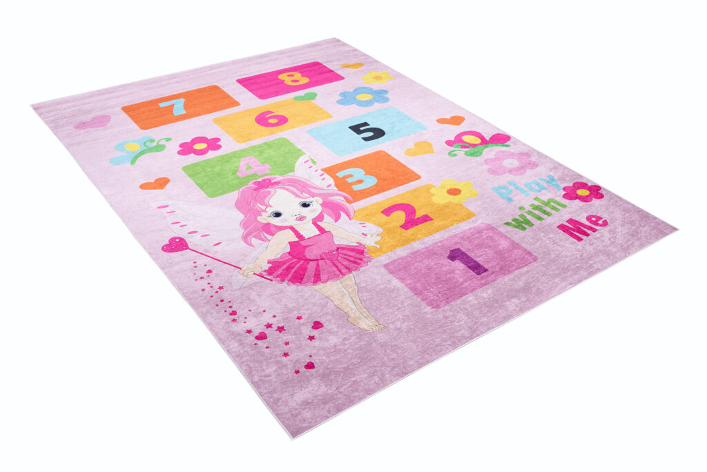 Vloerkleed Emma Kinderkamer Roze Fairy Hinkelen Antislip