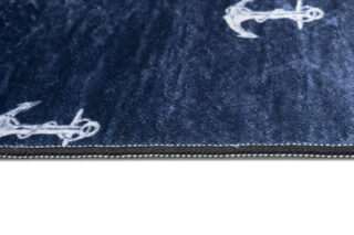 Vloerkleed Emma Kinderkamer Donkerblauw Wit Ankers Antislip