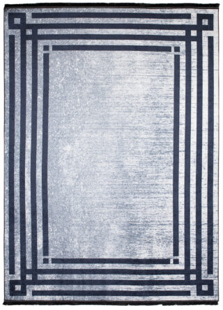 Vloerkleed Toscana Kwastjes Grijs Blauw Frame