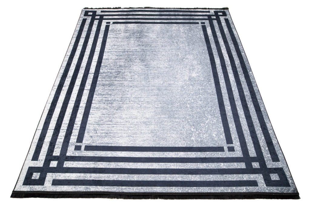 Vloerkleed Toscana Kwastjes Grijs Blauw Frame