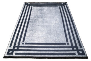 Vloerkleed Toscana Kwastjes Grijs Blauw Frame