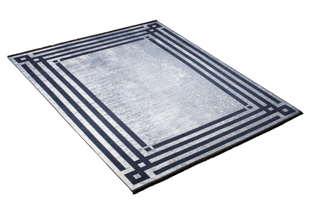 Vloerkleed Toscana Kwastjes Grijs Blauw Frame