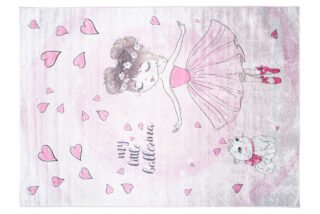 Vloerkleed Emma Kinderkamer Roze Ballerina Poes Antislip