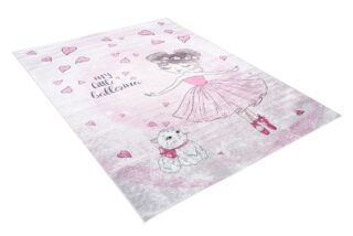 Vloerkleed Emma Kinderkamer Roze Ballerina Poes Antislip
