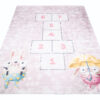 Vloerkleed Emma Kinderkamer Roze Konijnen Hinkelen Antislip