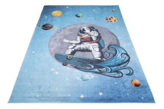 Vloerkleed Emma Kinderkamer Blauw Heelal Antislip