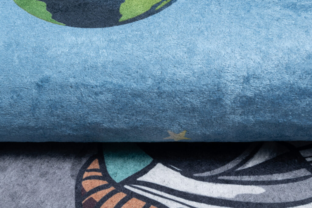 Vloerkleed Emma Kinderkamer Blauw Heelal Antislip