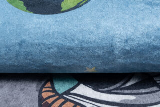 Vloerkleed Emma Kinderkamer Blauw Heelal Antislip
