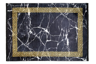 Vloerkleed Toscana Kwastjes Zwart Gouden Frames