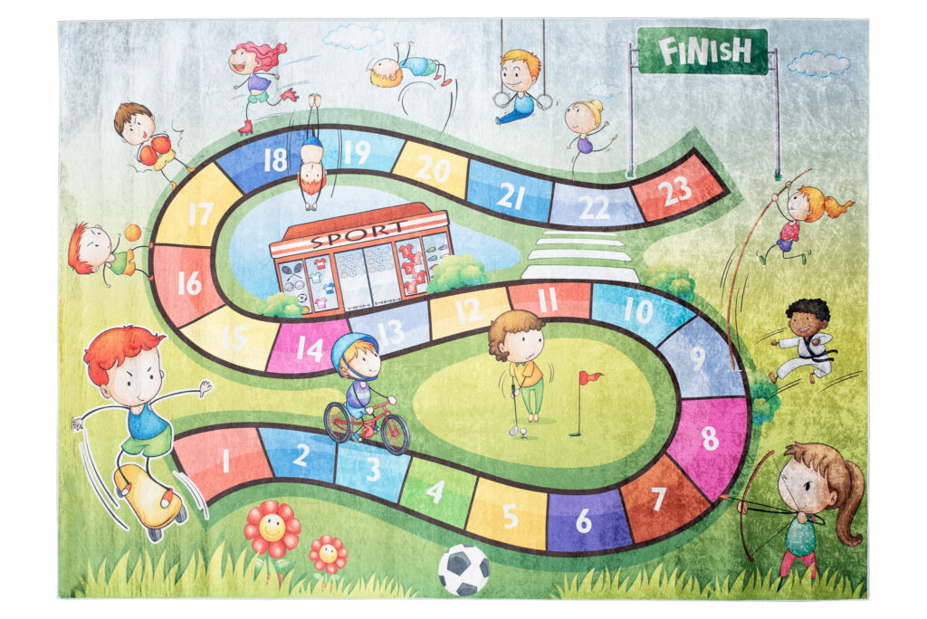 Vloerkleed Emma Kinderkamer Groen Race Antislip