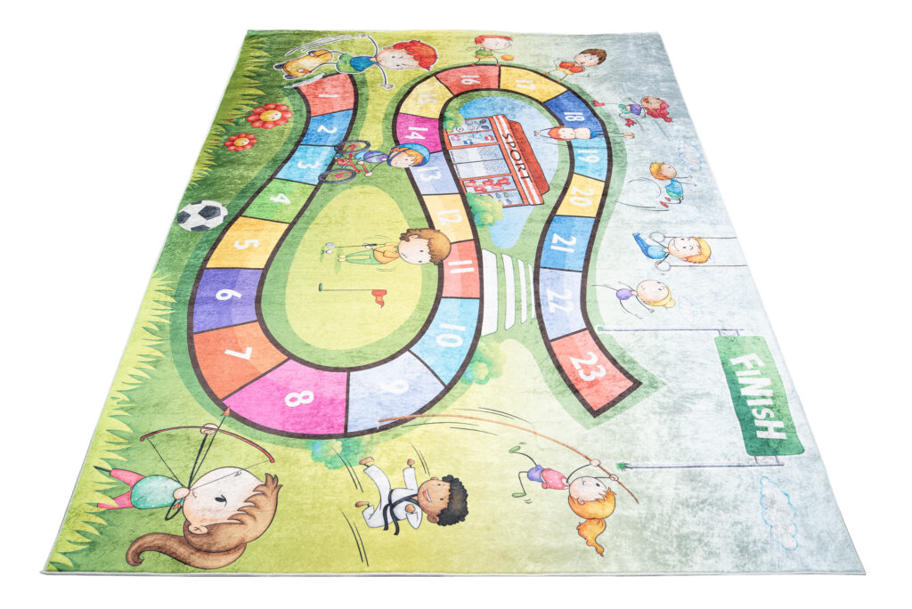 Vloerkleed Emma Kinderkamer Groen Race Antislip