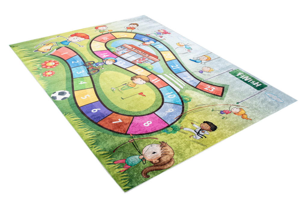 Vloerkleed Emma Kinderkamer Groen Race Antislip