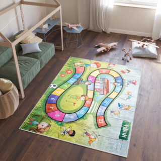 Vloerkleed Emma Kinderkamer Groen Race Antislip