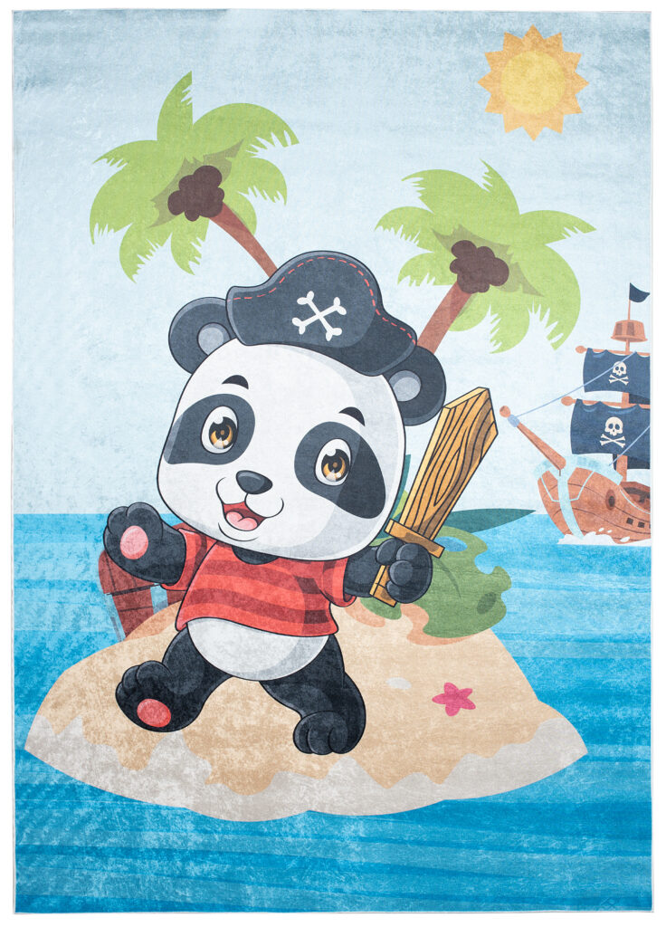 Vloerkleed Emma Antislip Wasbaar Panda Piraat