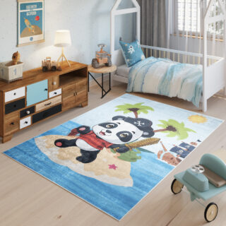 Vloerkleed Emma Antislip Wasbaar Panda Piraat