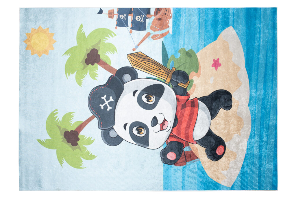 Vloerkleed Emma Antislip Wasbaar Panda Piraat