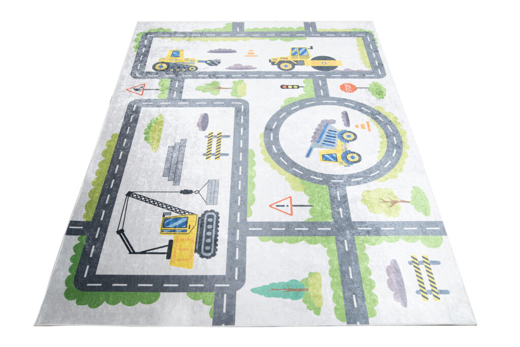 Vloerkleed Emma Antislip Wasbaar Grijs Bouw Straat