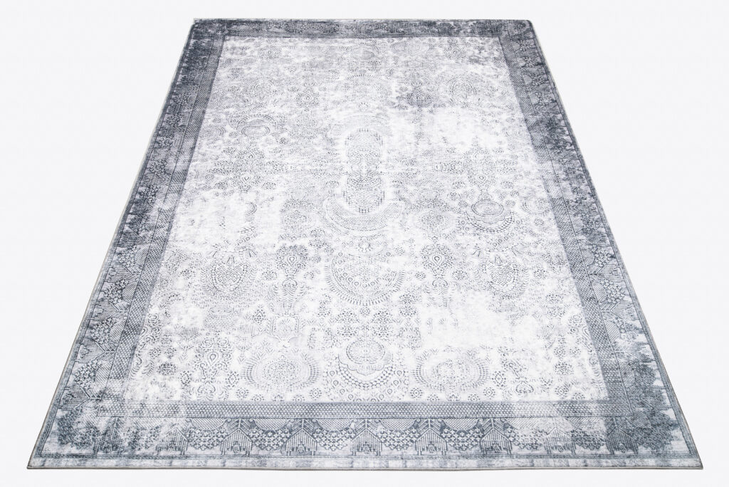 Vloerkleed Victoria Grijs Gewreven Ornamenten Antislip