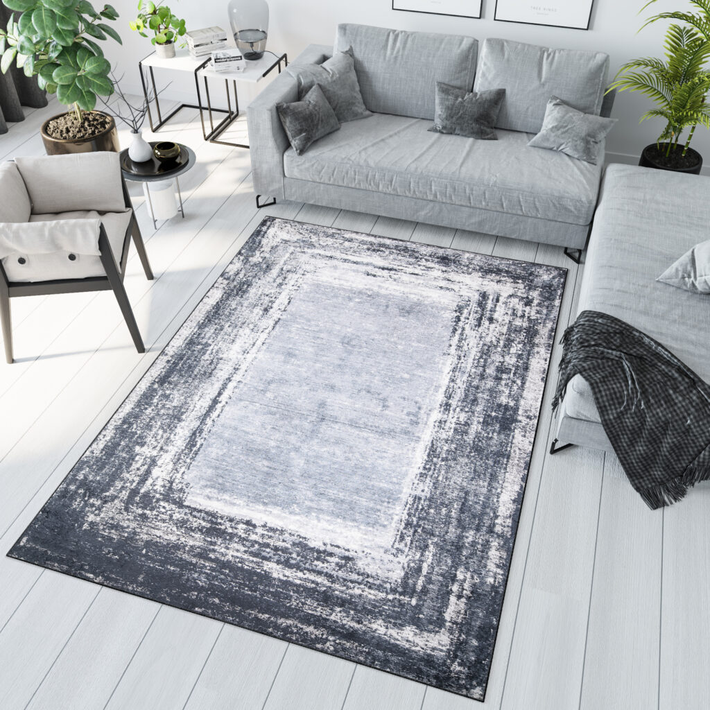 Vloerkleed Toscana Gewreven Grijs Blauw Antislip
