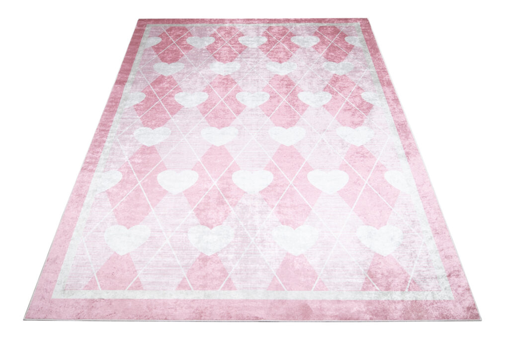 Vloerkleed Emma Antislip Wasbaar Roze Harten
