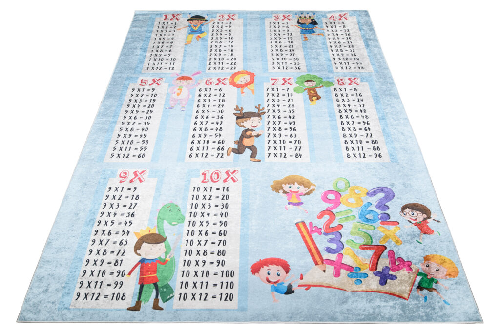 Vloerkleed Emma Blauw Vermenigvuldigingstabel
