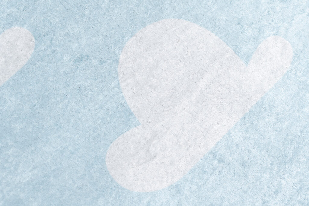 Vloerkleed Emma Kinderkamer Licht Blauw Wolken Antislip