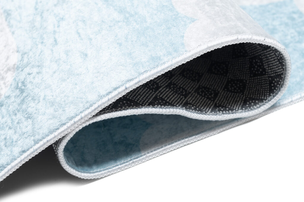 Vloerkleed Emma Kinderkamer Licht Blauw Wolken Antislip