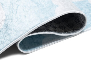 Vloerkleed Emma Kinderkamer Licht Blauw Wolken Antislip