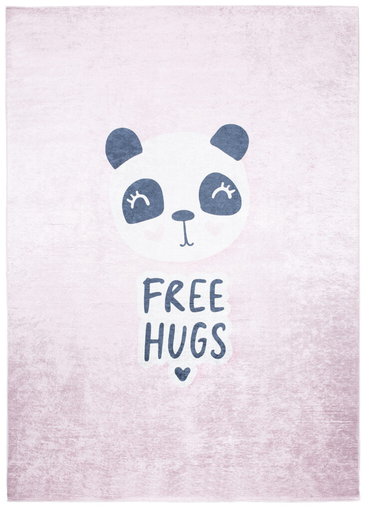 Vloerkleed Emma Kinderkamer Roze Panda Antislip