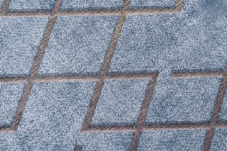 Vloerkleed Toscana Geometrisch Blauw Gouden Vierkanten