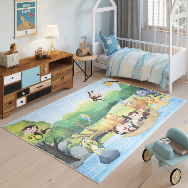 Vloerkleed Emma Antislip Wasbaar Safari Rivier