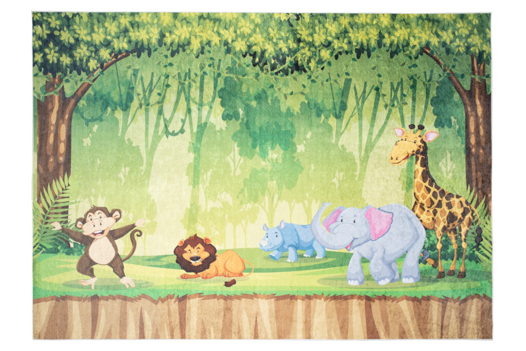 Vloerkleed Emma Antislip Wasbaar Safari Jungle
