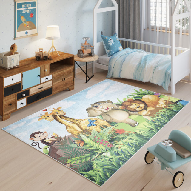 Vloerkleed Emma Antislip Wasbaar Safari Weide