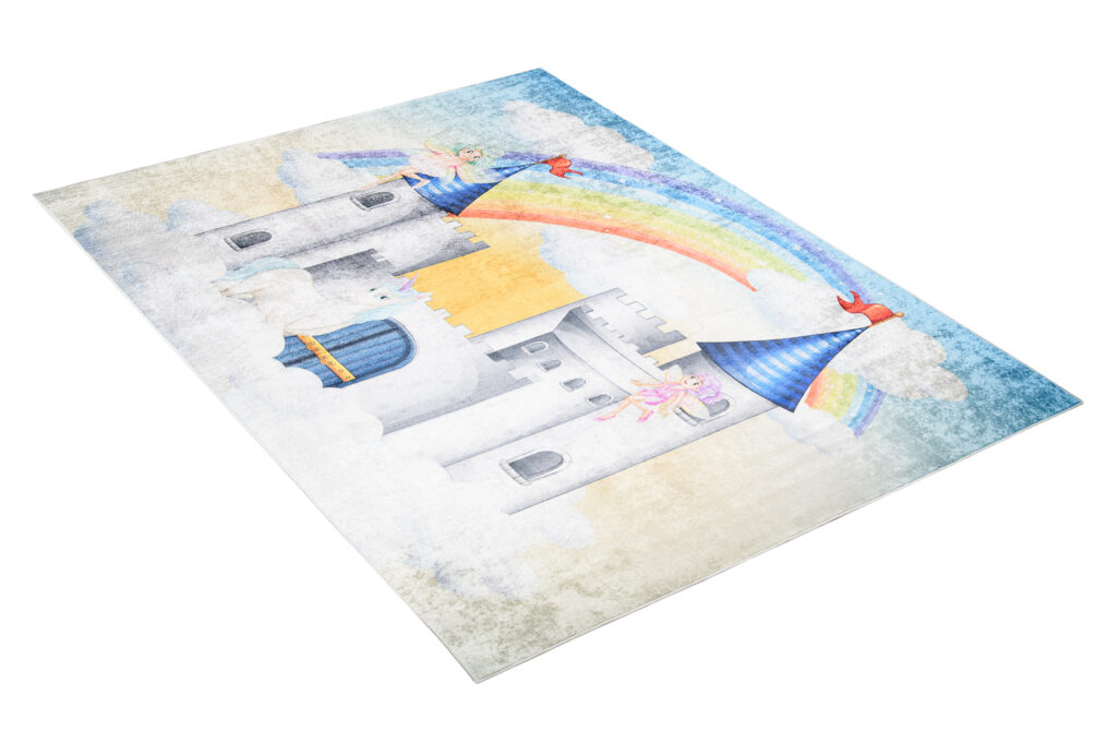 Vloerkleed Emma Kinderkamer Kleurrijk Kasteel Licht