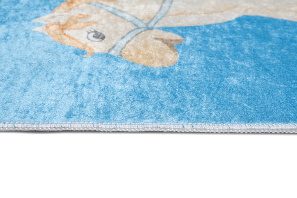 Vloerkleed Emma Kinderkamer Grijs Blauw Hinkelen Antislip