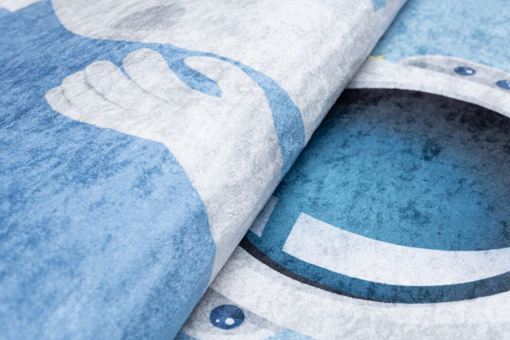 Vloerkleed Emma Kinderkamer Blauw Heelal Astronaut Antislip