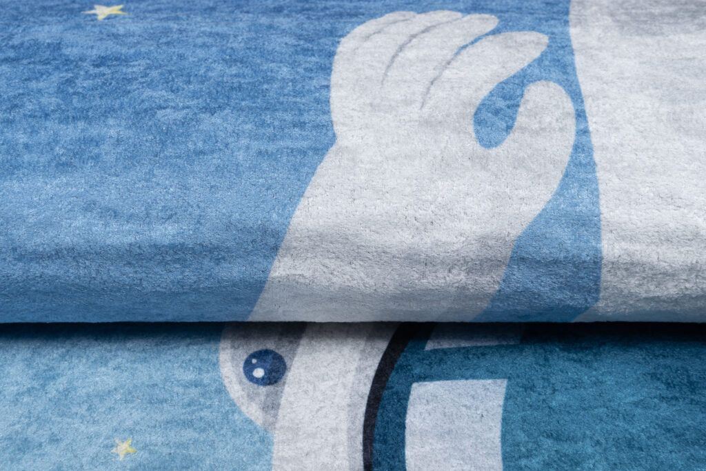 Vloerkleed Emma Kinderkamer Blauw Heelal Astronaut Antislip