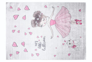 Vloerkleed Emma Kinderkamer Roze Ballerina Poes Antislip