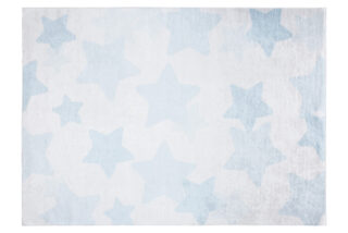 Vloerkleed Emma Kinderkamer Licht Blauw Sterren Antislip