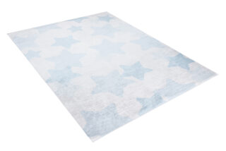 Vloerkleed Emma Kinderkamer Licht Blauw Sterren Antislip