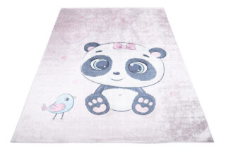 Vloerkleed Emma Kinderkamer Licht Paars Panda Antislip