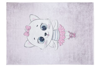 Vloerkleed Emma Kinderkamer Roze Poes Ballerina Antislip
