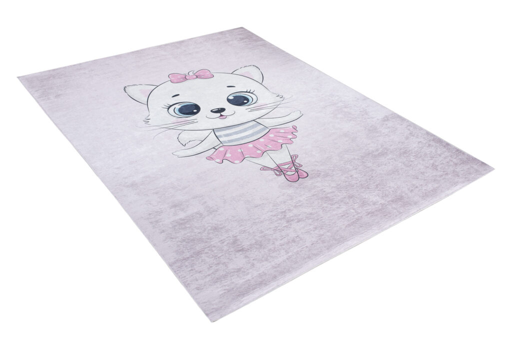 Vloerkleed Emma Kinderkamer Roze Poes Ballerina Antislip